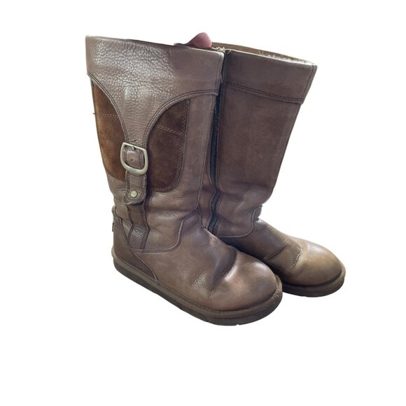 Ugg Australia Womens Brown Mid-Calf Leather sheep  fur Boots Size 7 SKU 8586 - Picture 15 of 15